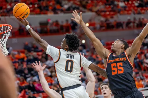 Image Taken at the Oklahoma State Cowboys vs Sam Houston Bearkats Basketball Game, Tuesday, December 2, 2025, Galagher-Iba Arena, Stillwater, OK. Bruce Waterfield/OSU Athletics