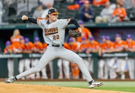 Image Taken at the Shriner Childrens' College Showdown, Oklahoma State Cowboys vs Clemson Tigers, Friday, February 14, 2025, Globe Life Field, Arlington, TX. Bruce Waterfield/OSU Athletics