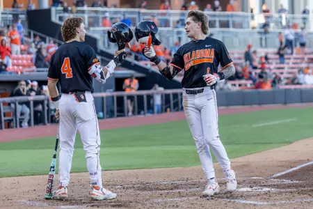 Image Taken at the Oklahoma State Cowboys vs University of Texas-Arlington Mavericks Baseball Game, Monday, February 24, 2025, O'Brate Stadium, Stillwater, OK. Bruce Waterfield/OSU Athletics