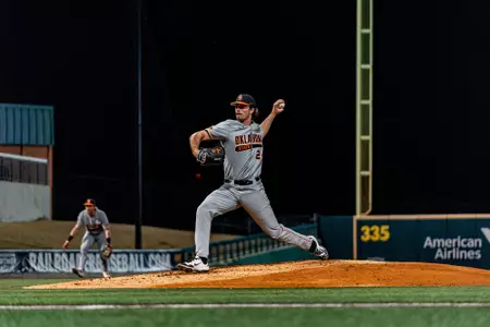 Image Taken at Oklahoma State Cowboys Baseball, Wednesday, February 26th, 2025, La Moderna Field, Clerburne, Texas. Evan Cichon/OSU Athletics.