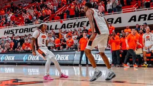 Image Taken at Cowboy Basketball vs. Iowa State, Tuesday, February 25, 2025, Gallagher Iba Arena, Stillwater, Oklahoma. Chloe Reeves/OSU Athletics.
