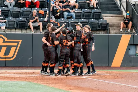 Cowgirl Softball Celebration Shot