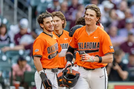 Image Taken at the Astros Foundation College Classic, Oklahoma State Cowboys vs Mississippi State Bulldogs, Sunday, March 2, 2025, Daikin Field, Houston, TX. Bruce Waterfield/OSU Athletics