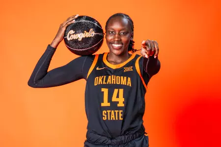 Image Taken at Achol Akot Recruit Shoot, Wednesday, April 2, 2025, Boone Pickens Stadium, Stillwater, Oklahoma. Chase Davis/OSU Athletics.