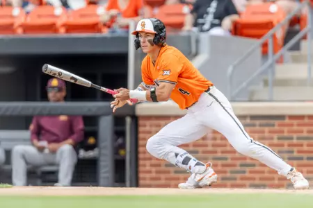 Image Taken at the Oklahoma State Cowboys vs Arizona State Sun Devils Baseball Game, Saturday, May 17, 2025, O'Brate Stadium, Stillwater, OK. Bruce Waterfield/OSU Athletics