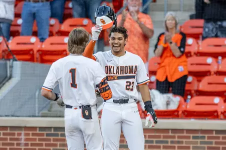 Image Taken at the Oklahoma State Cowboys vs University of Central Florida Knights Baseball Game, Friday, May 2, 2025, O'Brate Stadium, Stillwater, OK. Bruce Waterfield/OSU Athletics