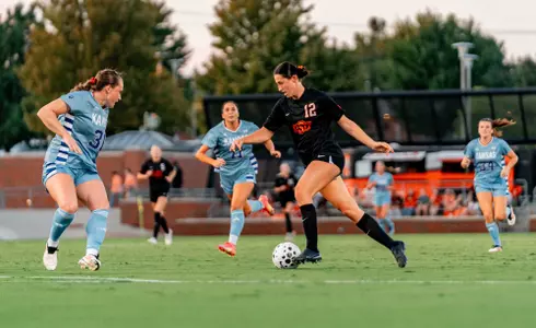 Image Taken at Cowgirl FC vs KU, Thursday, September 18, 2025, Neal Patterson Stadium, Stillwater, Oklahoma. Jeremy Hockert/OSU Athletics.