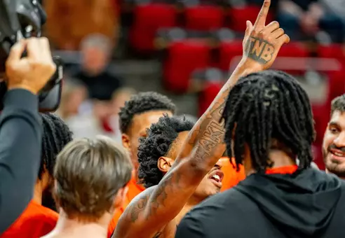 MBB Huddle vs Iowa State