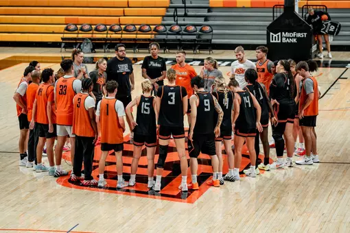 Cowgirl Basketball Team Huddle at Practice