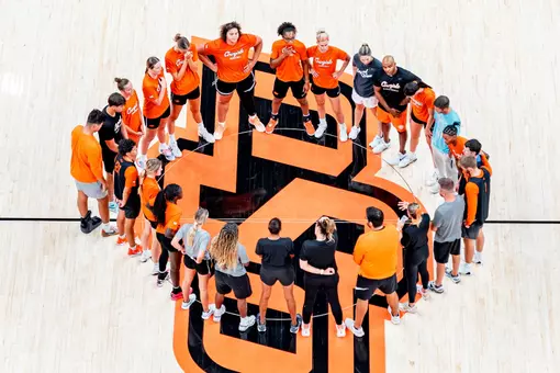 Cowgirl Basketball Practice Huddle