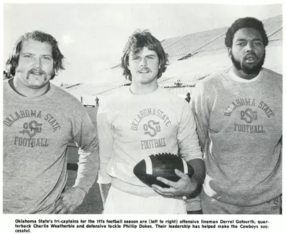1976 Team Captains - Derrel Gofourth, Charlie Weatherbie and Phillip Dokes.