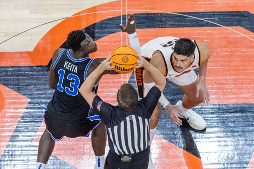 Image Taken at the Oklahoma State Cowboys vs Brigham Young Cougars Basketball Game, Wednesday, January 4, 2026, Galagher-Iba Arena, Stillwater, OK. Bruce Waterfield/OSU Athletics