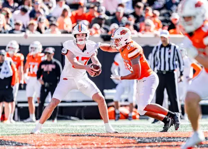 Drew Mestemaker and Caleb Hawkins at 2026 OSU Football Spring Game