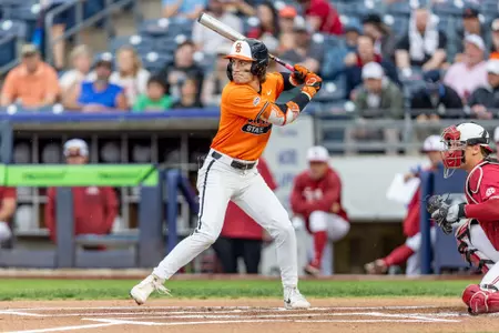 Image Taken at the Oklahoma Sooners vs Oklahoma State Cowboys Baseball Game, Tuesday, April 14, 2026, Oneok Field, Tulsa, OK. Bruce Waterfield/OSU Athletics