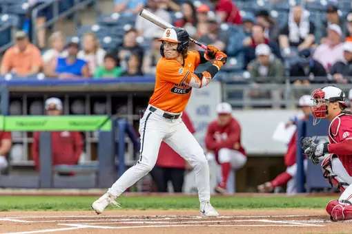 Image Taken at the Oklahoma Sooners vs Oklahoma State Cowboys Baseball Game, Tuesday, April 14, 2026, Oneok Field, Tulsa, OK. Bruce Waterfield/OSU Athletics