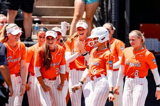 Cowgirl Softball celebration vs. Stanford
