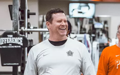 Rob Glass in a weight room.