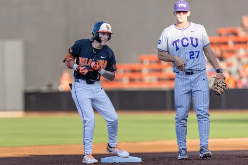 Image Taken at the Oklahoma State Cowboys vs TCU Horned Frogs Baseball Game, Saturday, May 2, 2026, O'Brate Stadium, Stillwater, OK. Bruce Waterfield/OSU Athletics