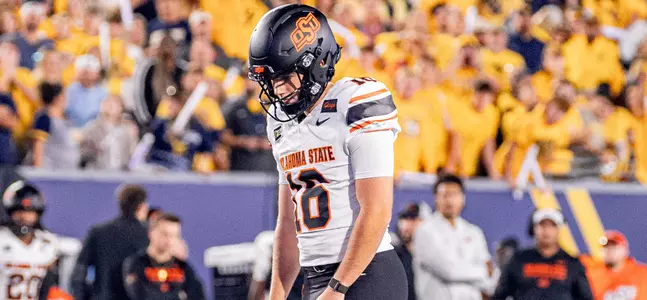 Sam Keltner kicks at West Virginia