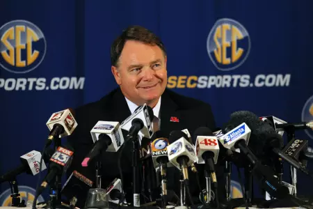 Houston Nutt met with the media at SEC Media Days.