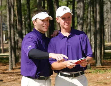 Jack O'Keefe (right) has been named the new assistant men's golf coach.