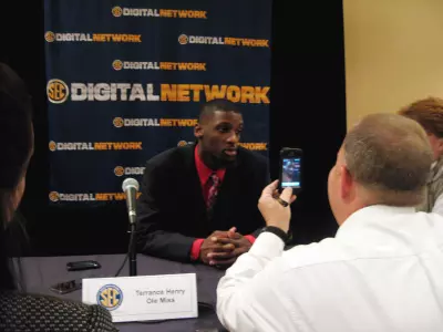 Terrance Henry at SEC Media Day (photo by Kristen Saibini)