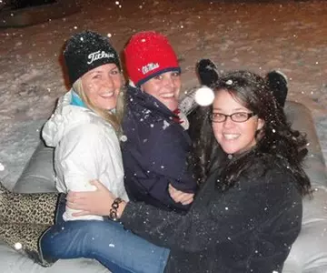A few Rebels got some sledding in before heading off to Orlando.