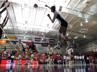 Kara Morgan had a team-high 10 kills for Ole Miss against Kentucky.