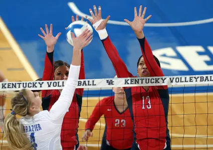 Freshman Nakeyta Clair led Ole Miss with a team-high 11 kills and four block assists.