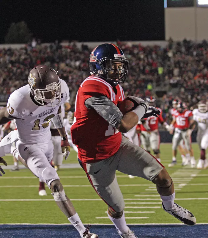 Sophomore wide receiver Donte Moncrief finished with seven catches for 173 yards and three touchdowns.