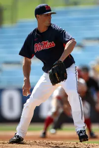 Mike Mayers has pitched 13.1 scoreless innings against Arkansas in 2012.