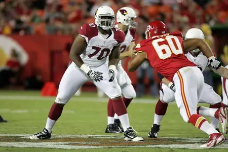 Bobby Massie was in Arizona's starting lineup for his NFL debut (photo by Joshua McCoy)