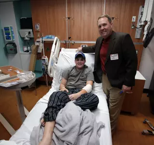 Coach Freeze and the Rebels spent time at the Children's of Alabama Hospital (photo by Joshua McCoy)