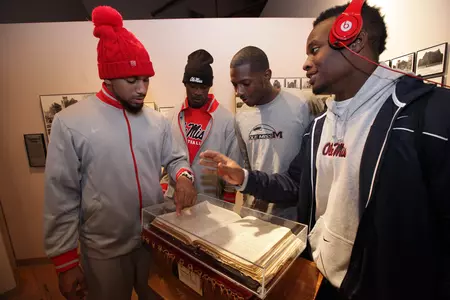 Players visited the Birmingham Civil Rights Institute. (photo by Joshua McCoy)