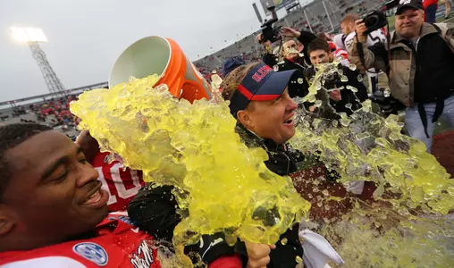 Ole Miss head coach Hugh Freeze led the Rebels to a 7-6 record and a BBVA Compass Bowl victory in his first year.