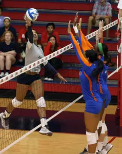 Sophomore Nakeyta Clair had a team-high seven kills for Ole Miss on Friday evening.