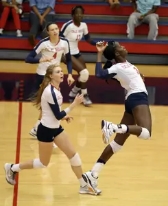 Sophomore Ty Laporte had a season-high 15 kills at Georgia on Sunday afternoon.