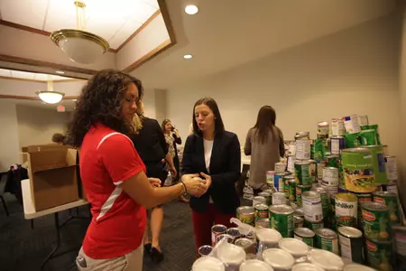Ole Miss student-athletes and staff took part in the Adopt-A-Basket Program.