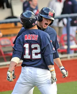 Tanner Mathis drove in the tying run and scored the go-ahead run in the eighth inning.