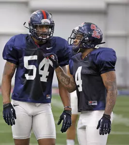 Carlos Thompson and Denzel Nkemdiche during Wednesday's practice (photo by Joshua McCoy)