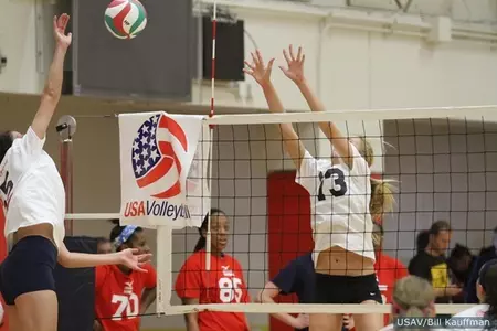 Kara Morgan's play shined at the USA Women's National A2 Program tryouts Friday-Sunday. (photo by USA Volleyball/Bill Kauffman)