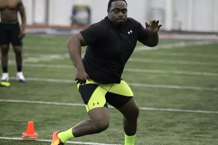A.J. Hawkins at 2013 Ole Miss Pro Day (photo by Joshua McCoy)