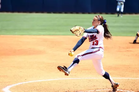 Junior Carly Hummel threw a complete game Friday in Ole Miss' victory over No. 15 Texas A&M.