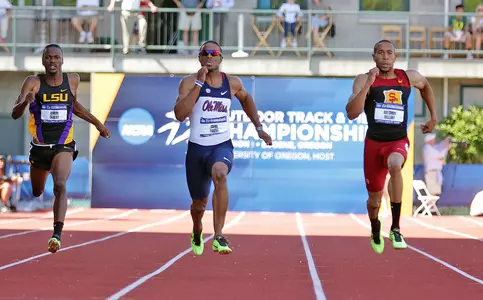 Isiah Young in the 200m semifinals on Thursday (photo by Joshua McCoy)