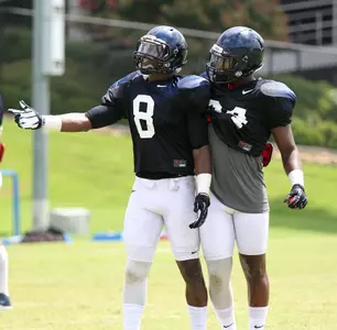 Sophomore defensive back Chief Brown had an interception in the endzone Saturday in the Rebels' first scrimmage.