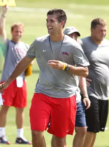 Administrative intern and former Arkansas State quarterback Ryan Aplin