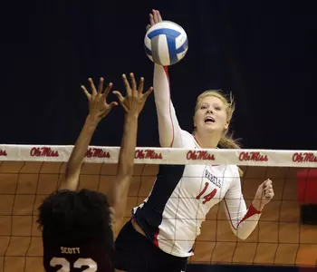 Senior Kellie Goss will face her twin sister, Rachael, who plays for George Washington, on Saturday at 6 p.m. CT.