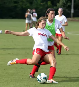 Mandy McCalla and the Rebel hit the pitch to open preseason practice on Wednesday.