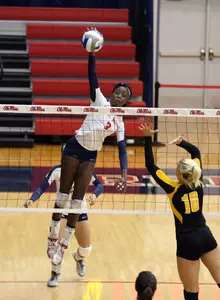 Ty Laporte had a team-high tying eight kills and eight block assists vs. Houston.