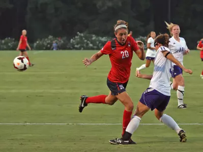 Olivia Harrison found Rafaelle Souza twice on Friday night in the 2-1 win at Arkansas.